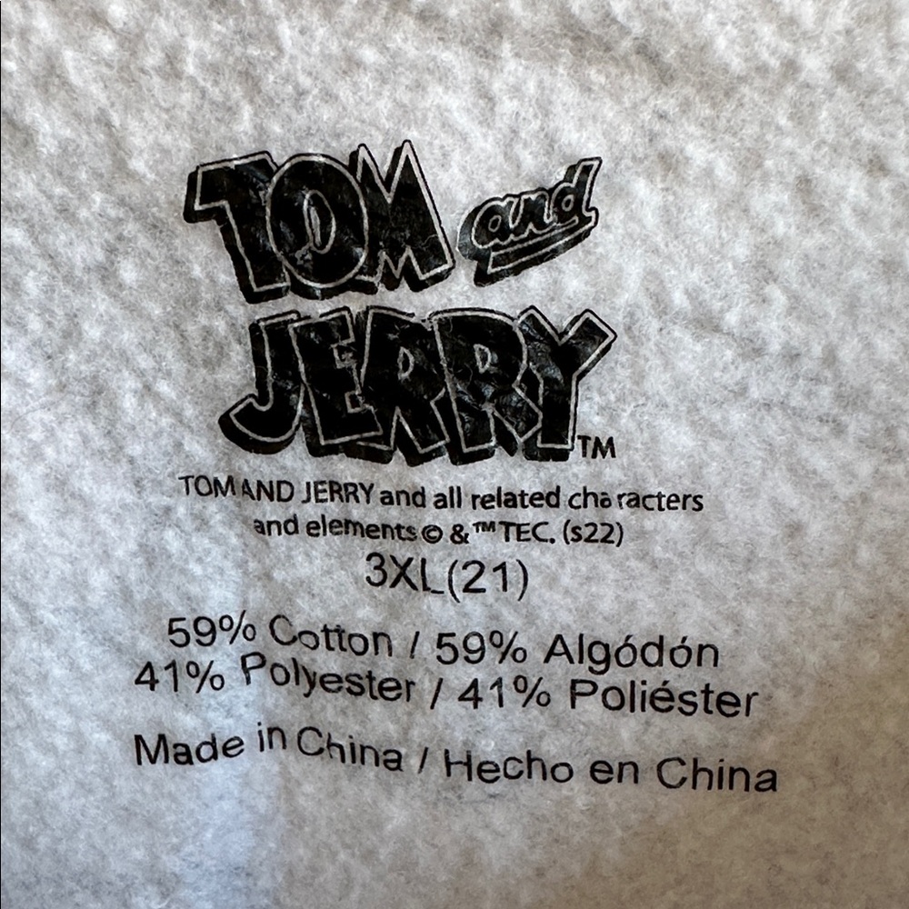 Tom and Jerry heather gray character sweatshirt, size 3XL - Picture 6 of 7